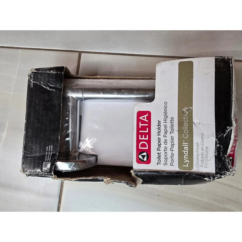Delta Lyndall Chrome‎ Toilet Paper Holder Wall Mount LDL50-PC Quick Click New F1